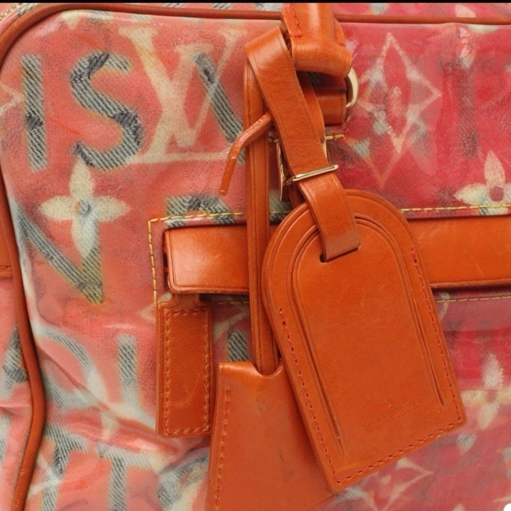 LOUIS VUITTON Travel Richard Prince Pink Denim Weekender PM Bag Luggage - Picture 3 of 8